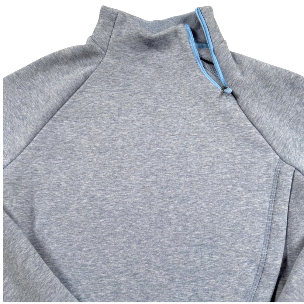 Athleta Girl Cozy Karma Wrap Pullover Girls L 12 Blue Asymmetric Fleece Lined